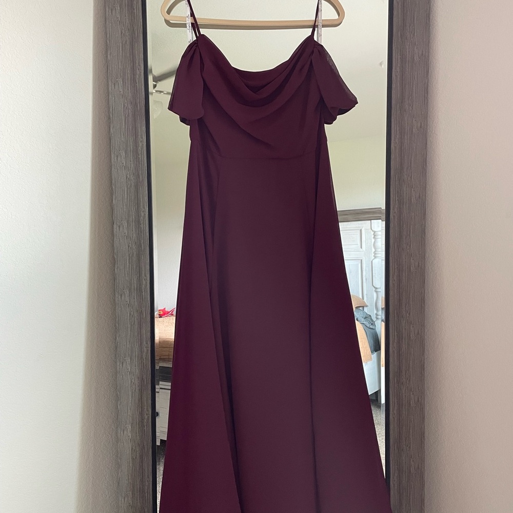 David's Bridal Purple Maxi Sundress Spaghetti Strap